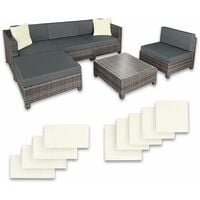 Rattan garden furniture set with aluminium frame - garden sofa, rattan sofa, garden sofa set - grey