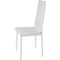 8 dining chairs synthetic leather - dining room chairs, kitchen chairs, dining table chairs - white