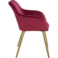 2 Marilyn Velvet-Look Chairs gold - bordeaux/gold