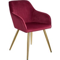 8 Marilyn Velvet-Look Chairs gold - bordeaux/gold