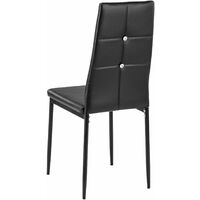 8 dining chairs with rhinestones - dining room chairs, kitchen chairs, dining table chairs - black