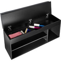 Shoe cabinet Natalya with 4 storage spaces and seat - bench, storage bench, shoe storage cabinet - black