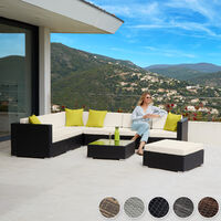 Rattan garden furniture lounge Marbella - garden sofa, garden corner sofa, rattan sofa - mixed brown