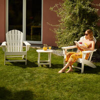 Garden table and chairs set | 2 Weatherproof chairs and side table - garden chairs, garden furniture set, bistro set - black