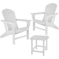 Garden table and chairs set | 2 Weatherproof chairs and side table - garden chairs, garden furniture set, bistro set - white