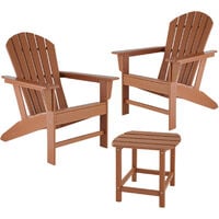Garden table and chairs set | 2 Weatherproof chairs and side table - garden chairs, garden furniture set, bistro set - brown