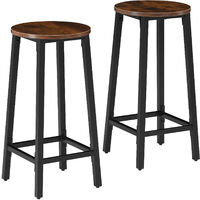 2 Bar stools Corby - breakfast bar stools, kitchen stools, kitchen bar stools - industrial dark