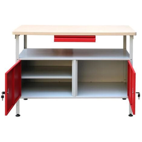 Etabli D'atelier Plateau Bois Avec Double Porte