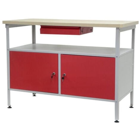Etabli D'atelier Plateau Bois Avec Double Porte
