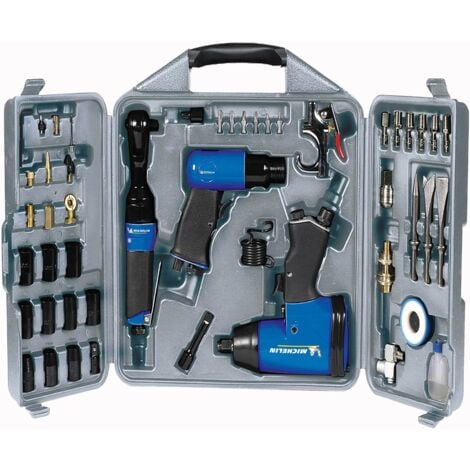 MICHELIN 49 Accessoires Pneumatiques pour Compresseur - Clé à choc - Clé à cliquet - marteau burineur - soufflette progressive