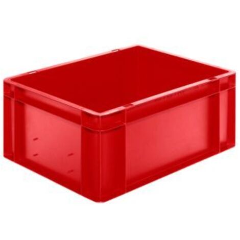 LA-KA-PE Transport-Stapelkasten B400xT300xH175 mm rot, geschlossen ohne Griffloch