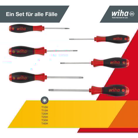Wiha Schraubendreher Set SoftFinish® (27746) 6 tlg. I Schraubenzieher Satz für Alltag, Handwerk, Industrie I Schraubwerkzeug TORX® MagicSpring®