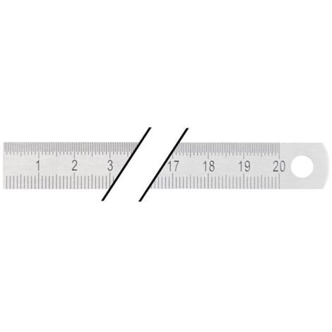 PROMAT Stahlmaßstab Länge 200 mm rostfreier Stahl biegsam Teilung B = mm/1/2 m (1/3)