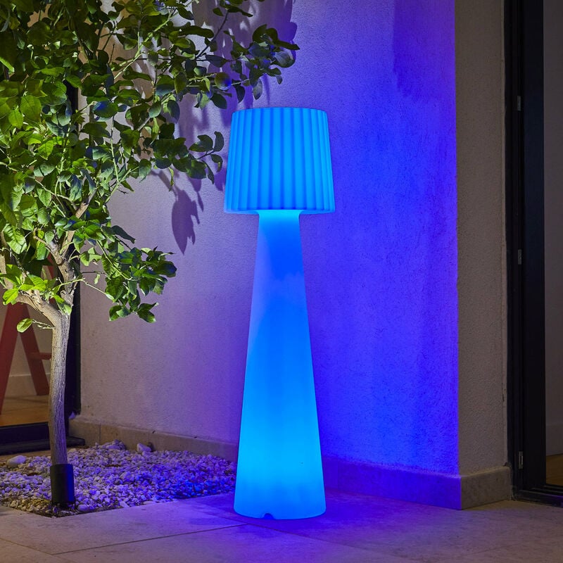 Lampadaire extérieur LED multicolore sans fil en polyéthylène Lola  multicolore,blanc - Cdiscount Maison