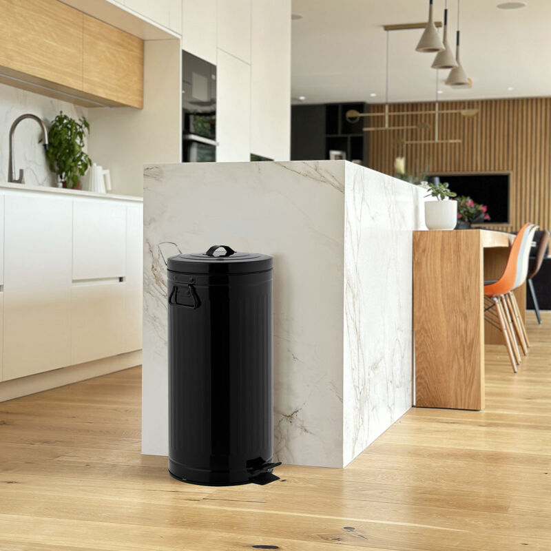 Poubelle De Cuisine Rossignol ELORA 30L - Fabrication Française - Pédale - Seau Amovible - 9 Couleurs
