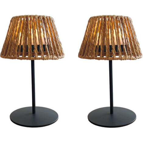 Paquet de 2 lampes de table sans fil, lampe de bureau LED portable, 3