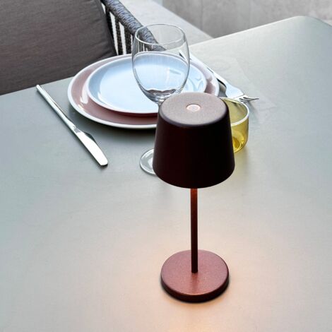 Mini lampe de table KELLY MINI Marron Aluminium H22cm