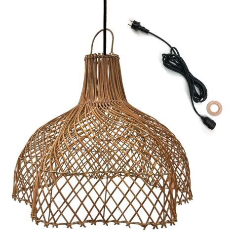 Suspension d'extérieur avec cable ARIA Beige Rotin D60 cm (1/2)