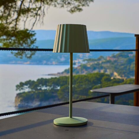 Lot de 6 mini lampes de table touch sans fil en aluminium LED KELLY MINI ROCK blanc dimmable