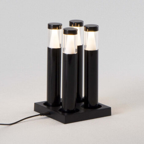 Lampe De Table Sans Fil Rechargeable Anna's Collection - 27,5x9 Cm, Noir Mat, Lumière Blanche Chaude à 3 Intensités - 8