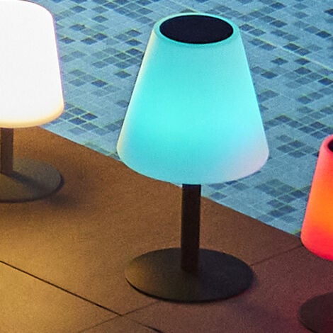 Lampe de table solaire STANDY MINI SOLAR RGB Blanc Acier H36cm