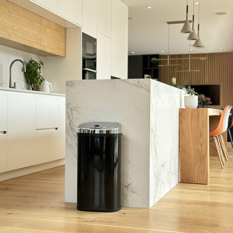 Poubelle de cuisine automatique LARGO Noir Acier inoxydable 42 L