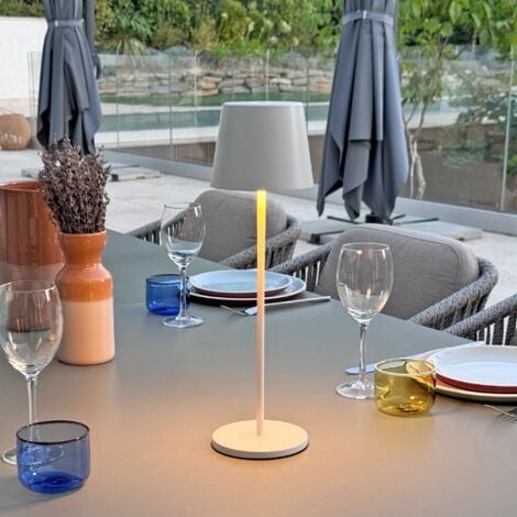 Lampe de table sans fil LED KELLY WHITE Blanc Metal H38CM