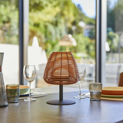 Lampe de table sans fil LED Bambou Beige H26CM Ibiza