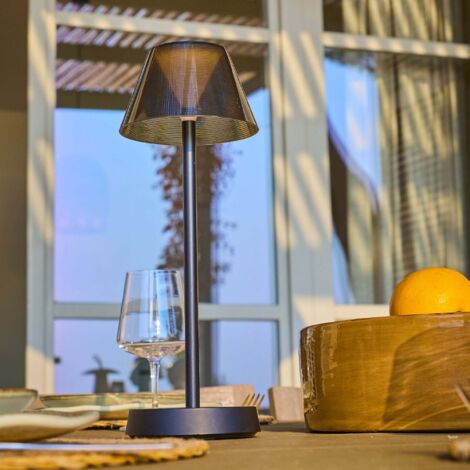 Lampe De Table Tactile Sans Fil – 3 Modes Lumière (blanc, Chaud, Naturel) – Batterie 2600 MAh – Métal Et Acrylique – Noir – Pour Décoration Intérieur