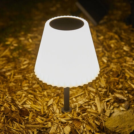 Lampe de table solaire 2 en 1 LADY SPIKE BOUFFANT Blanc Acier H62cm