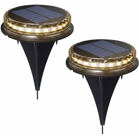 Lot de 2 balise solaires PAVY Noir Plastique D12cm