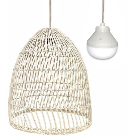 Suspension PAULO Beige Rotin H45cm (1/5)