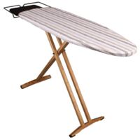 Kitchen Move – Table à repasser 125x41cm – Structure en pin massif – Housse 100% coton avec mousse 8mm – Hauteur réglable jusqu'à 92cm