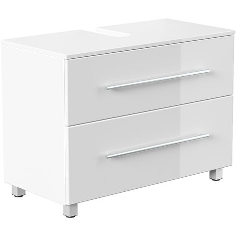 Universal Unterbau auf Standfüßen 85 cm weiss hochglanz