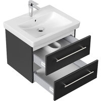 Badmöbel mit Villeroy & Boch Subway 2.0 Waschbecken 60 cm schwarz