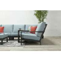 Lincoln Corner Group with Footstool and Reclining Armchair - Carbon Black / Mint Grey