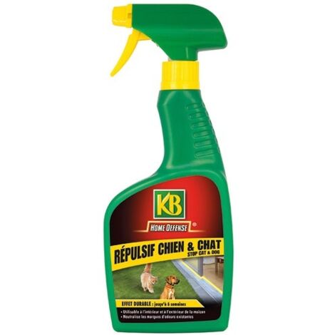 Répulsif biocide prêt à l'emploi 500ml – Éloigne chiens et chats – Neutralise les odeurs – Pour intérieur et extérieur – KB