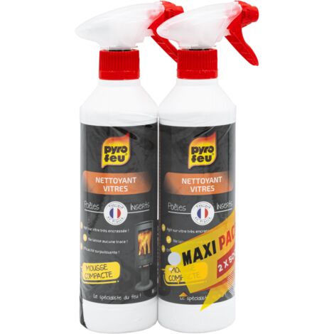 Spray nettoyant pour vitres lot de 2 x 500 ml – Nettoyage rapide sans traces – Formule professionnelle pour surfaces vitrées – Pyrofeu