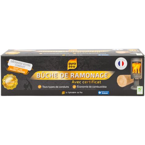Bûche de ramonage 1.1kg + certificat PYROFEU