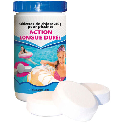 BSI - Chlore Lent - Action Longue Durée - Dissolution Lente - Désinfection - Pour Piscine 30m³ et Plus - Galets 200g - 1kg (1/3)