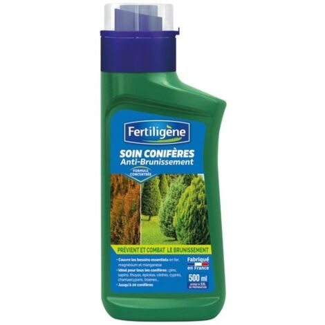 Soin anti-brunissement des conifères 500ml – Double action préventive et curative – Bouchon doseur intégré en plastique recyclé – Fertiligene