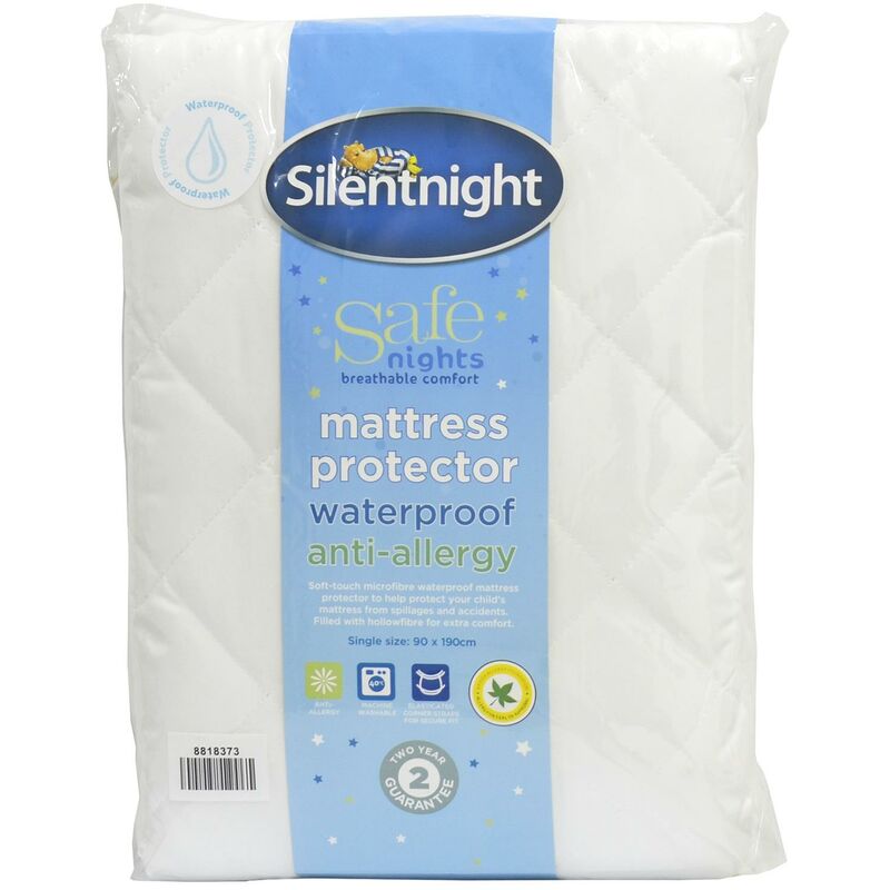 Silent night waterproof clearance mattress protector cot bed