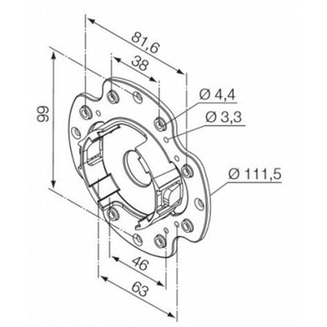 Support pour joue ZF pour moteur Nice ERA – Plastique – Compatible filaires et radios – Dimensions compactes