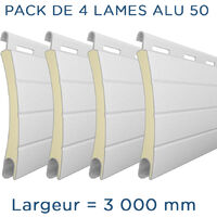Pack 4 Lames - 3000mm - Aluminium 50 - Blanc Gimenez Ganga