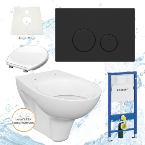 Geberit Vorwandelement Design WC Drückerplatte schwarz Komplettset