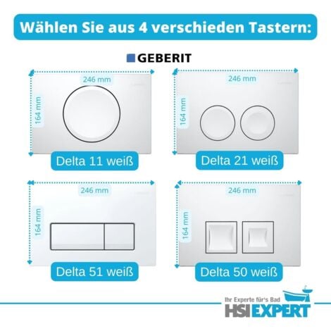 Geberit Vorwandelement Ference WC spülrandlos Komplettset Delta51