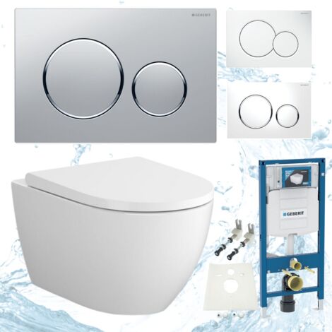Geberit Vorwandelement Sigma Bartolo WC spülrandlos Komplettset Sigma20 chrom