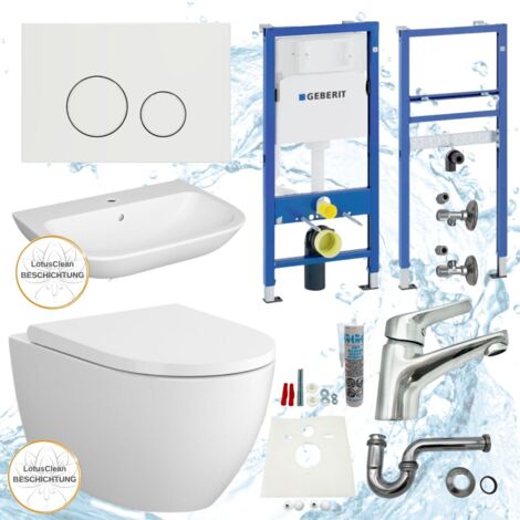 Geberit Spülkasten WC spülrandlos Waschbecken Vorwandelement Bad Komplettset