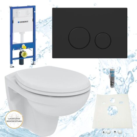 Geberit Vorwandelement Ideal Standard WC spülrandlos Drückerplatte schwarz matt Komplettset