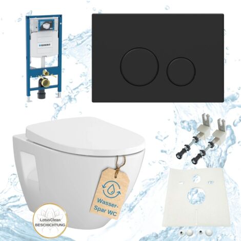 Geberit Vorwandelement Sigma Vento WC spülrandlos Betätigungsplatte schwarz matt Komplettset (1/4)
